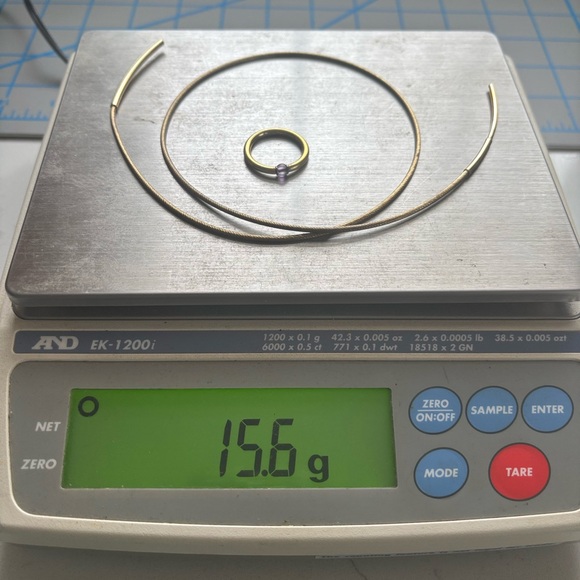 Lot of gold over sterling silver necklace and ring with amethyst - Picture 6 of 16